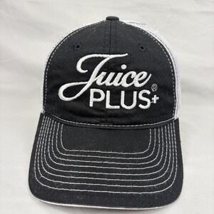 OC Juice Plus+ Trucker Hat Mesh Back Unisex OSFM Black White Embroidered